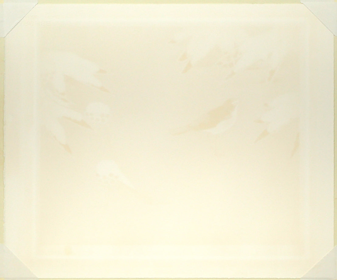 上村淳之「雪中小禽」リトグラフ 作品シート裏側画像