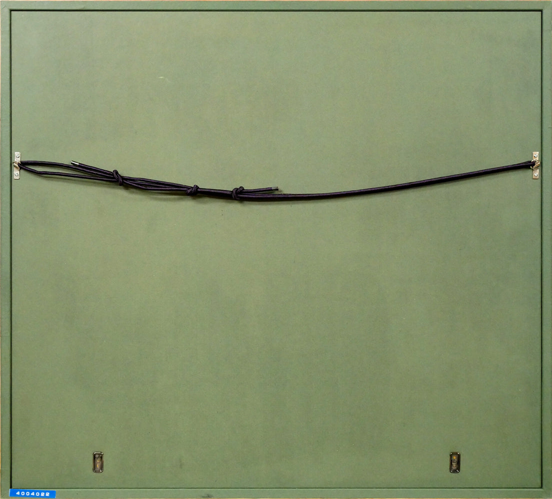 上村淳之「雪中小禽」リトグラフ 額縁裏側画像