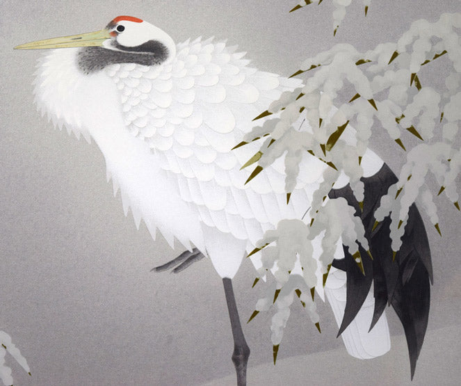 上村松篁「丹頂」シルクスクリーン版画 拡大画像2