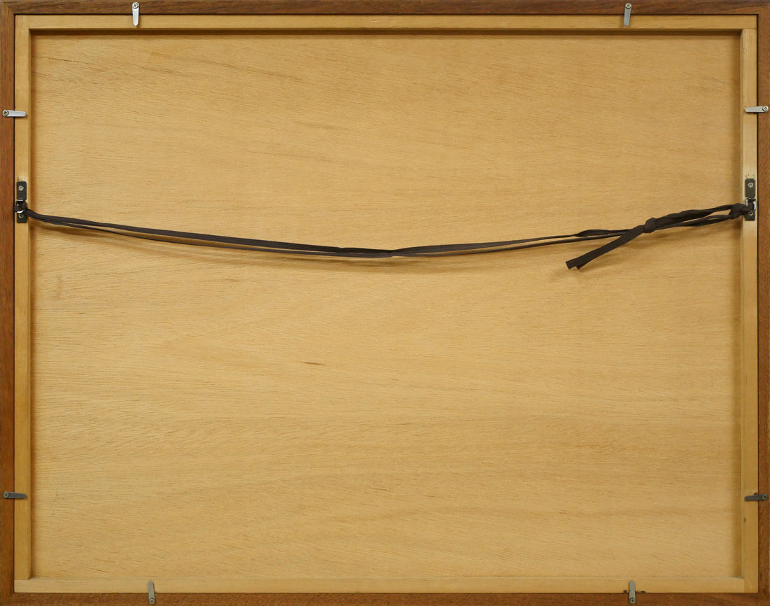 上野山清貢「鮎」墨彩画 額縁裏側画像