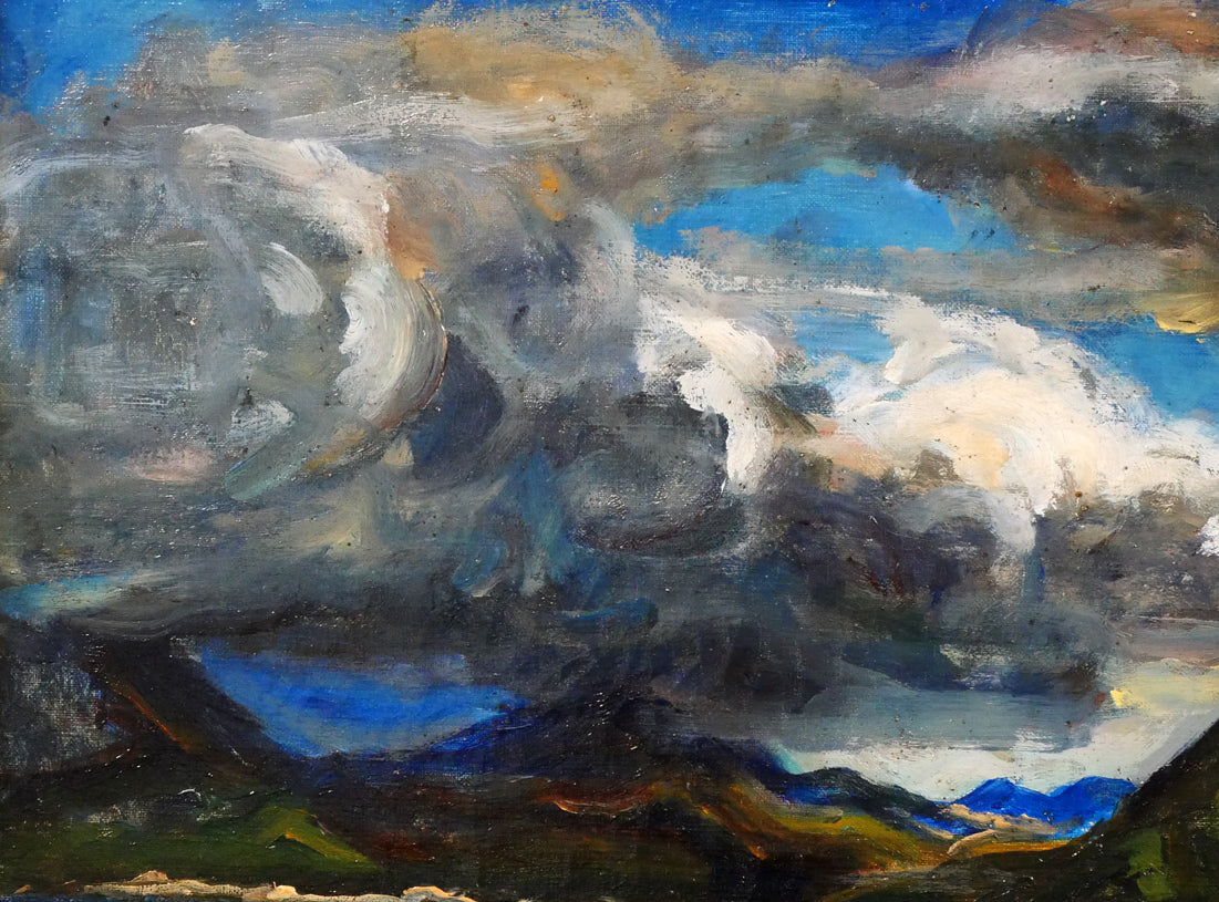 上野山清貢「晩秋の北海道摩周湖」油絵・P12号 拡大画像1