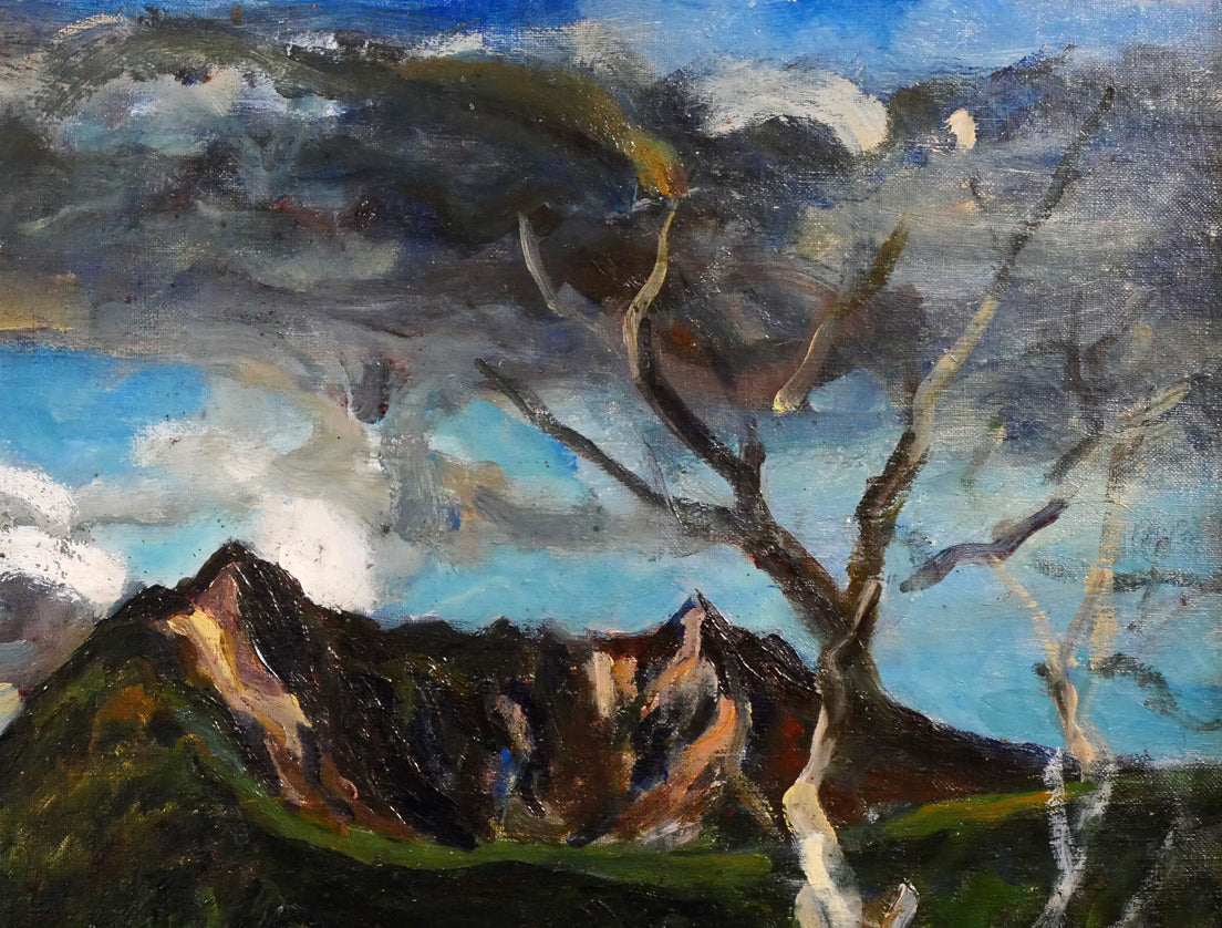 上野山清貢「晩秋の北海道摩周湖」油絵・P12号 拡大画像2