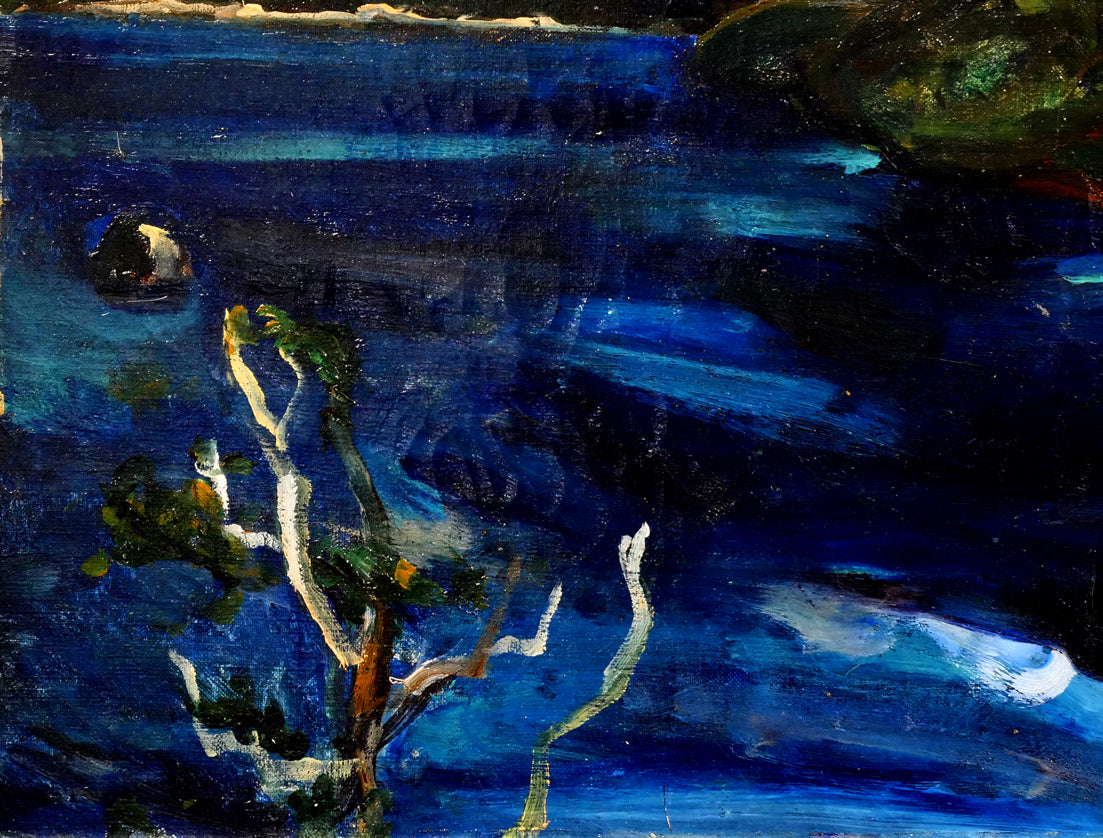 上野山清貢「晩秋の北海道摩周湖」油絵・P12号 拡大画像3