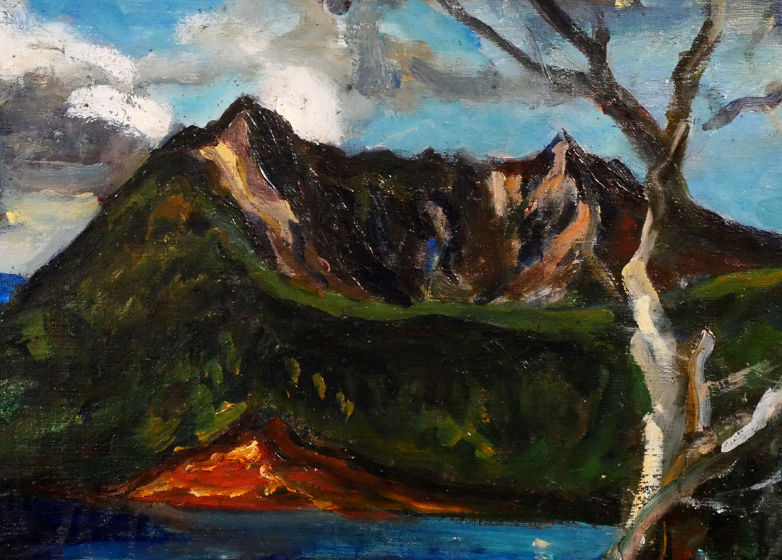 上野山清貢「晩秋の北海道摩周湖」油絵・P12号 拡大画像5