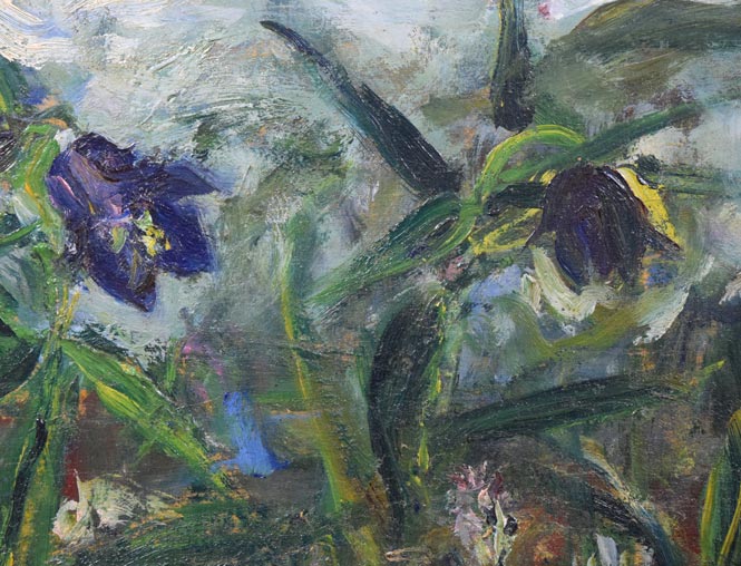 上野山清貢「アリユシヤンへの追憶 霧に咲く花」油絵・F4号 拡大画像3