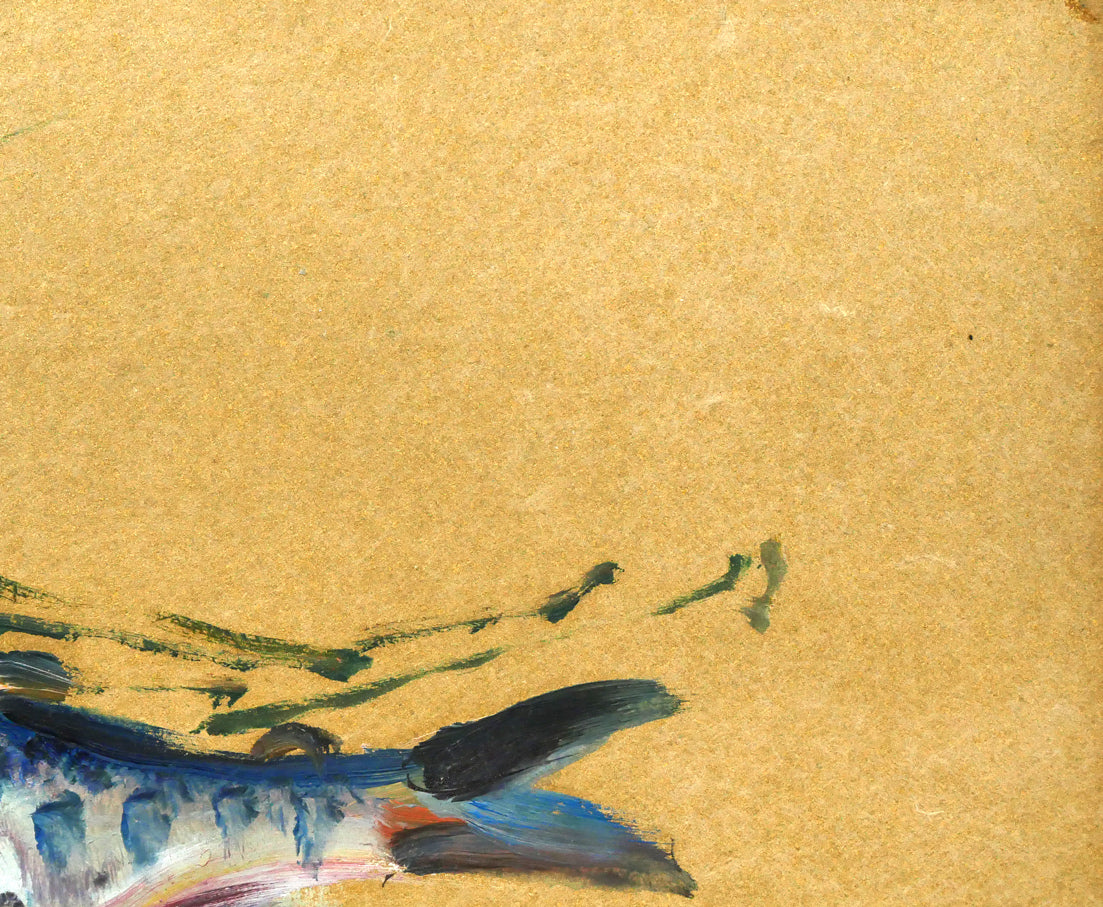 上野山清貢「ヤマメ(山女魚)」油絵・色紙 拡大画像2