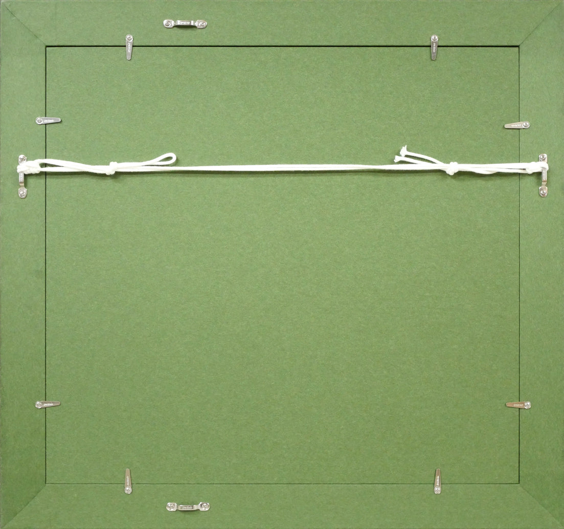 上野山清貢「ヤマメ(山女魚)」油絵・色紙 額縁裏側画像