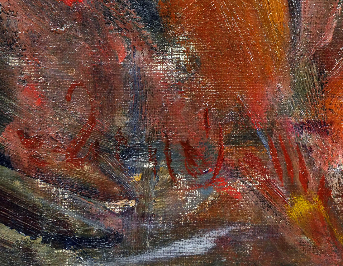 上野山清貢「山百合(ヤマユリ)の図」油絵・変形12号 サイン拡大画像