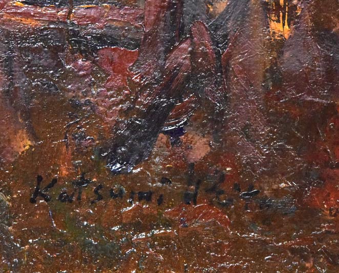 浮田克躬「フィレンツェのあかい屋根(イタリア)」油絵・F20号 サイン拡大画像