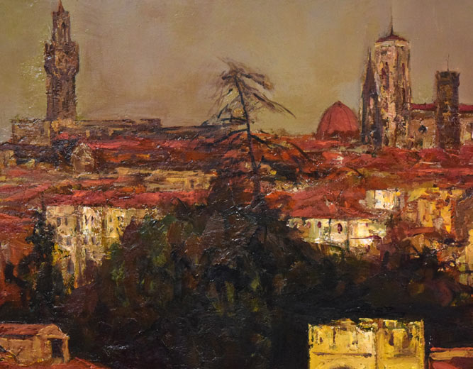 浮田克躬「フィレンツェのあかい屋根（イタリア）」油絵・F20号　拡大画像1
