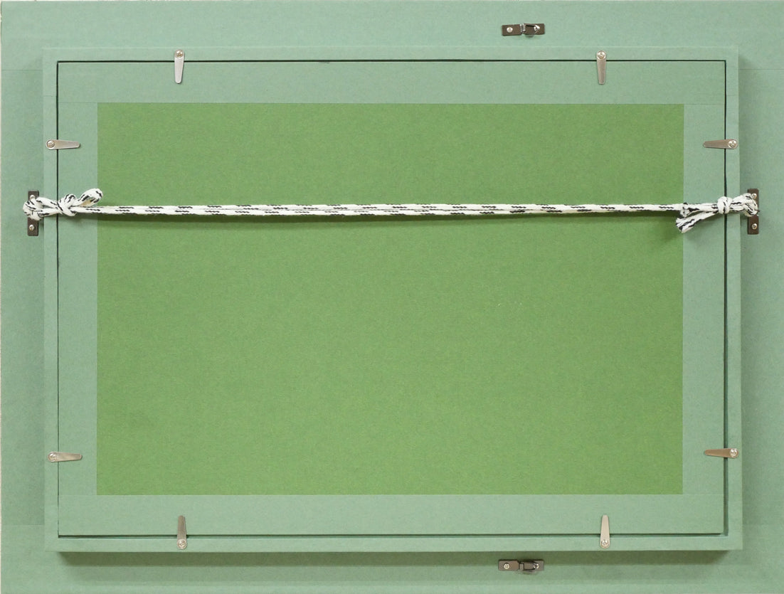 碓井正人「流氷の海」油絵・P6号 額縁裏側画像