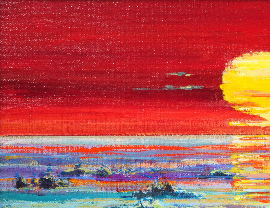 碓井正人「流氷の海」油絵・P6号 拡大画像1