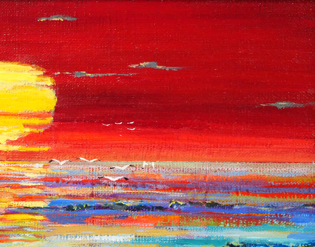 碓井正人「流氷の海」油絵・P6号 拡大画像3