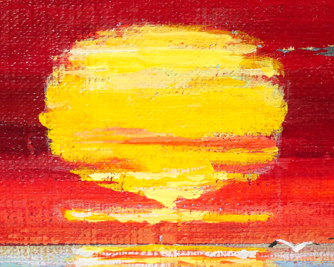 碓井正人「流氷の海」油絵・P6号 拡大画像2