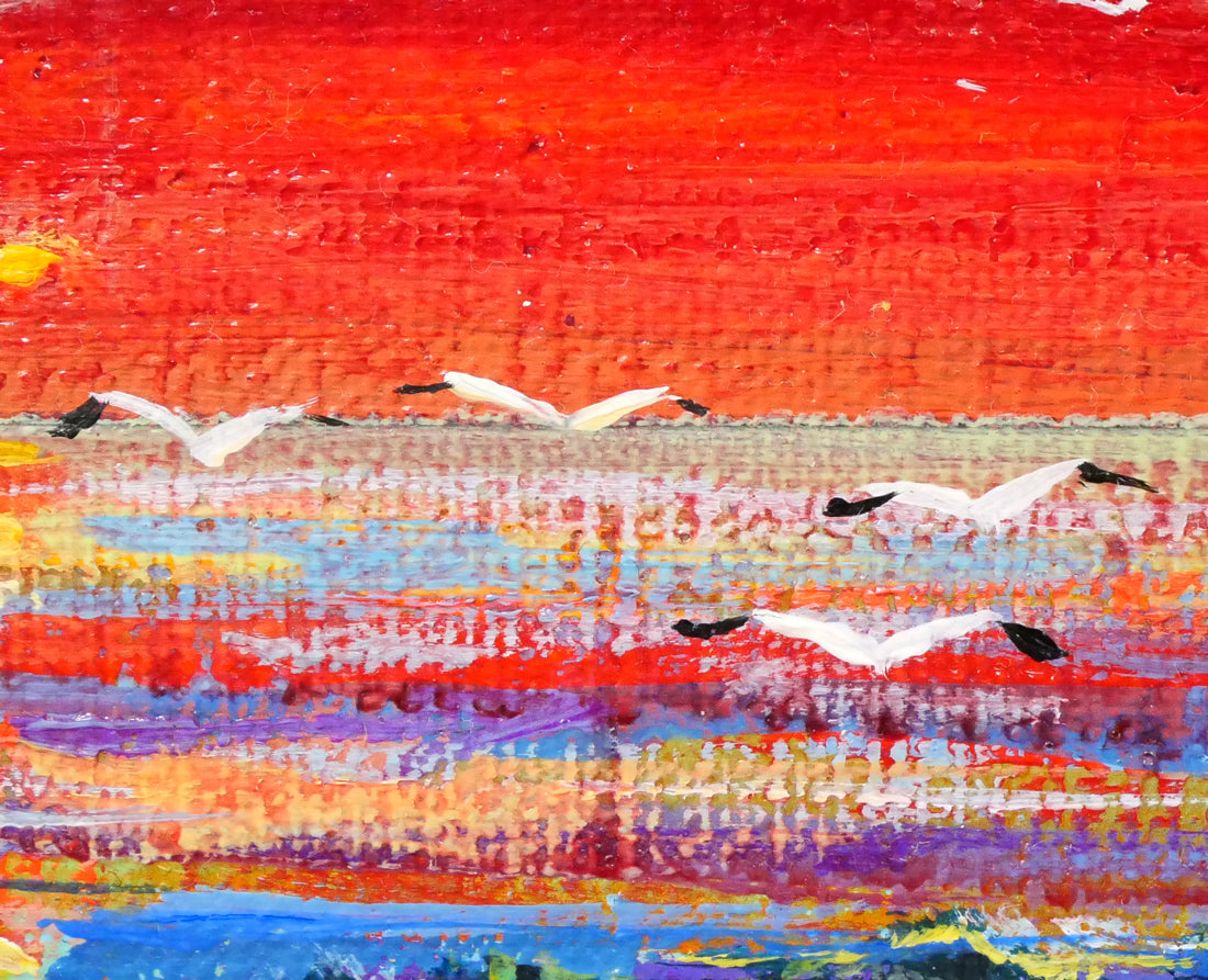 碓井正人「流氷の海」油絵・P6号 拡大画像4