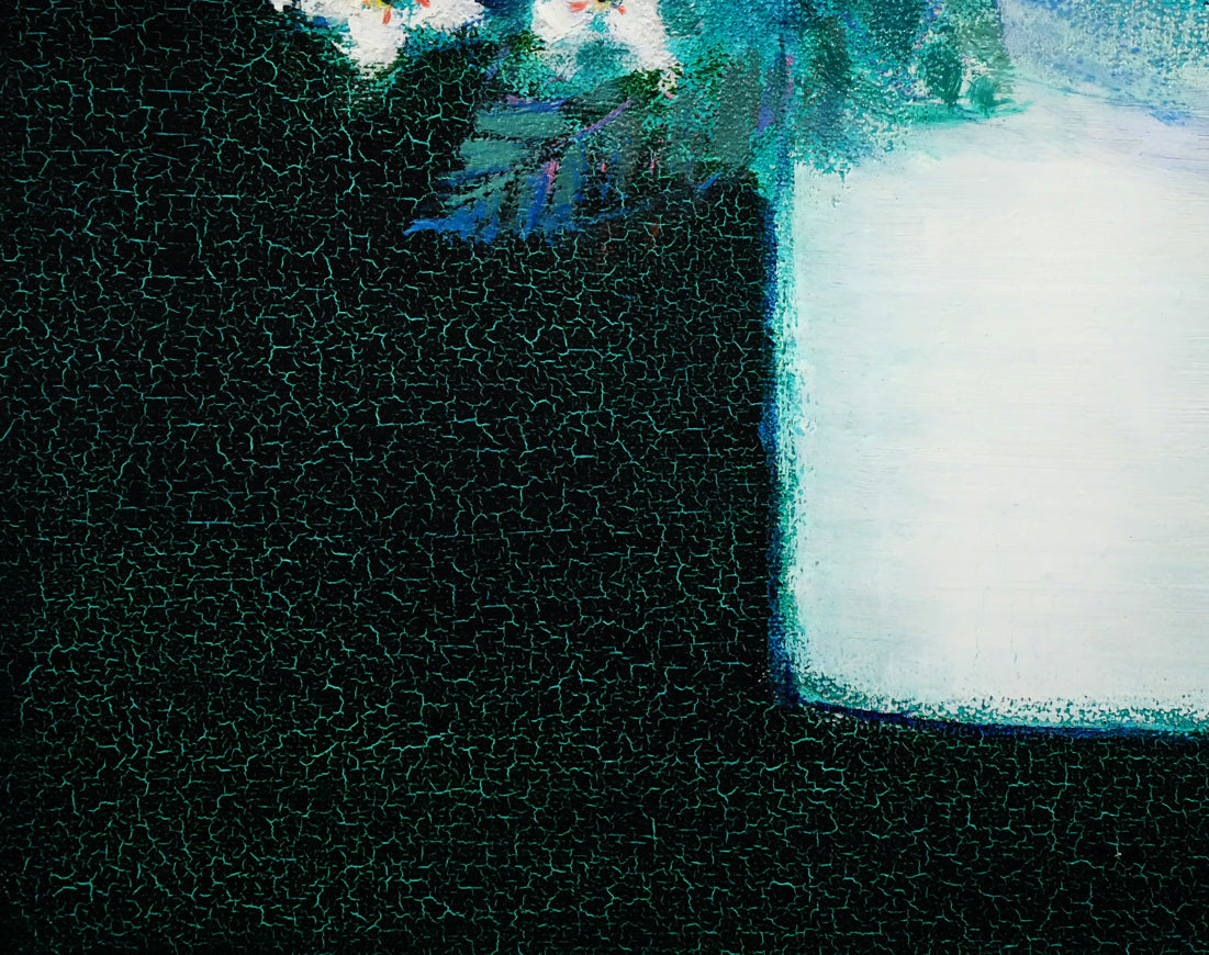 碓井正人「さくらそう」油絵・F3号 拡大画像5