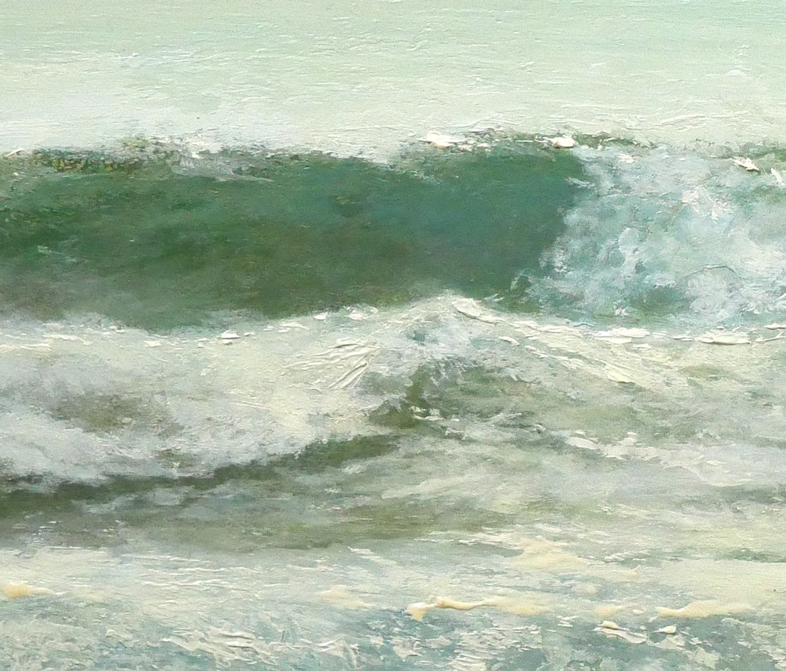 薄井義「海(スペイン・マラガ)」油絵・WF4号 拡大画像4