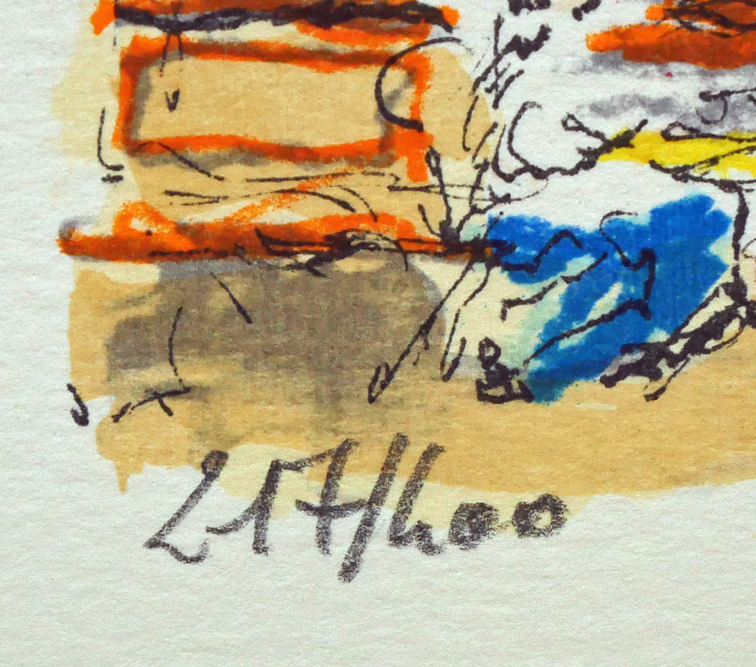 ウルバン・ウシェ(Urbain Huchet)「凱旋門(パリ)」リトグラフ 限定番号(ed,217/600)