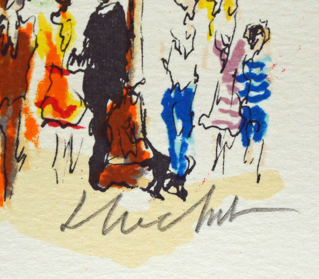 ウルバン・ウシェ(Urbain Huchet)「凱旋門(パリ)」リトグラフ 本人直筆鉛筆サイン