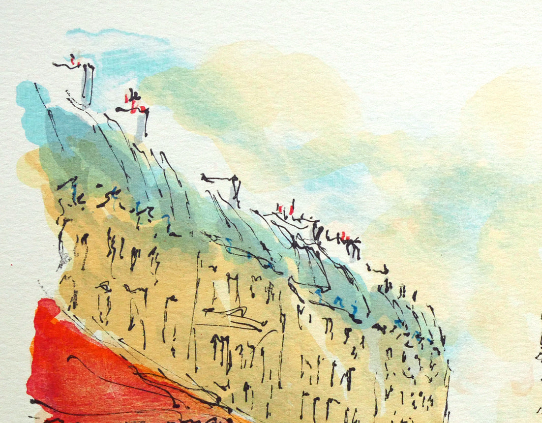 ウルバン・ウシェ(Urbain Huchet)「凱旋門(パリ)」リトグラフ 拡大画像1