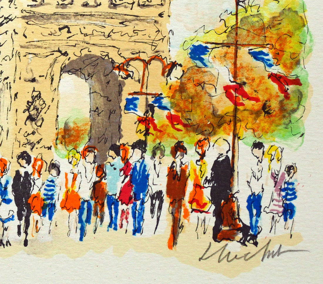 ウルバン・ウシェ(Urbain Huchet)「凱旋門(パリ)」リトグラフ 拡大画像4