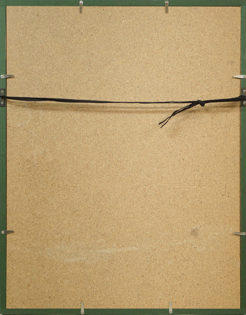 喜多川歌麿「名婦詠歌 花鳥風月 鳥 紫式部(復刻版)」木版画 額縁裏側画像