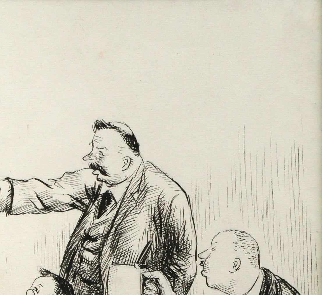 和田三造「その後に来るべきもの(朝日新聞社刊・挿絵カット原画)」ペン画 拡大画像2