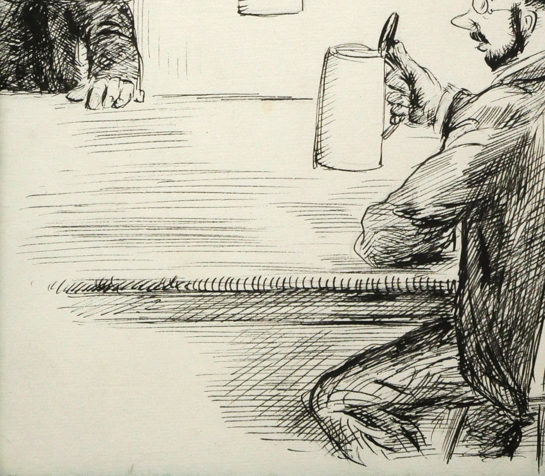 和田三造「その後に来るべきもの(朝日新聞社刊・挿絵カット原画)」ペン画 拡大画像3