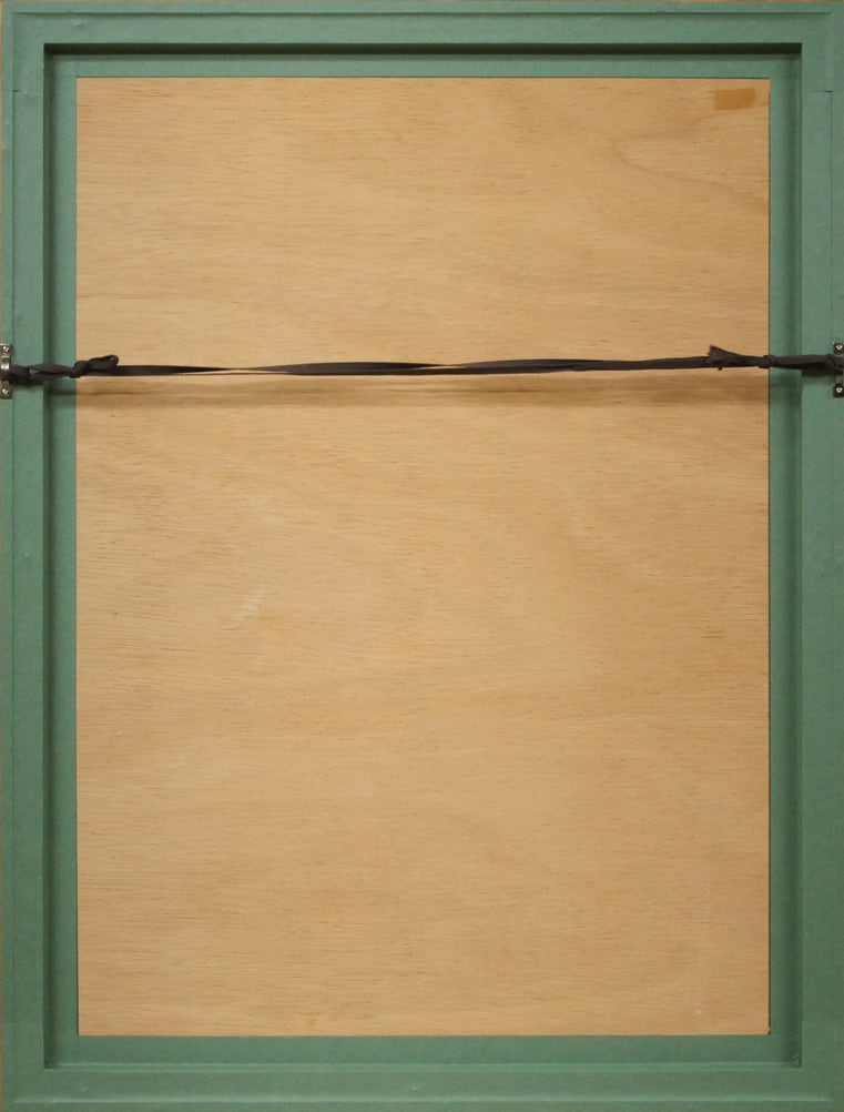 若尾和呂「無題(人物)」水彩画・コンテ・6号大 額縁裏側画像