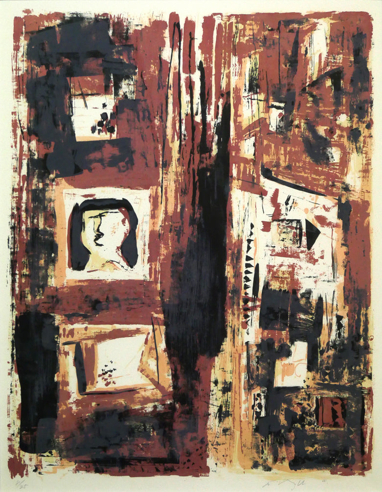 脇田和「窓」リトグラフ 作品全体拡大画像