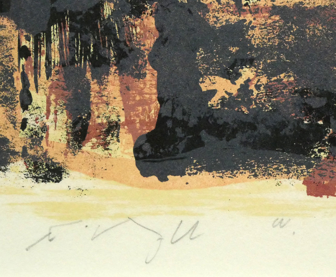 脇田和「窓」リトグラフ 本人直筆鉛筆サイン