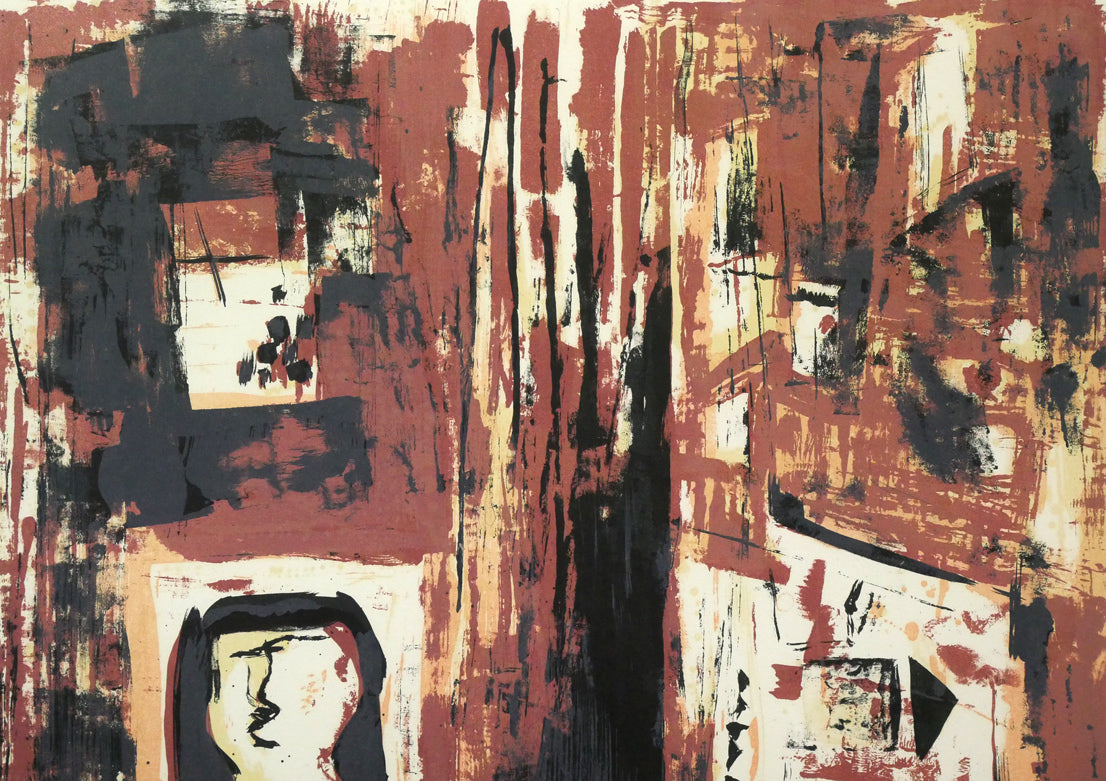 脇田和「窓」リトグラフ 拡大画像1