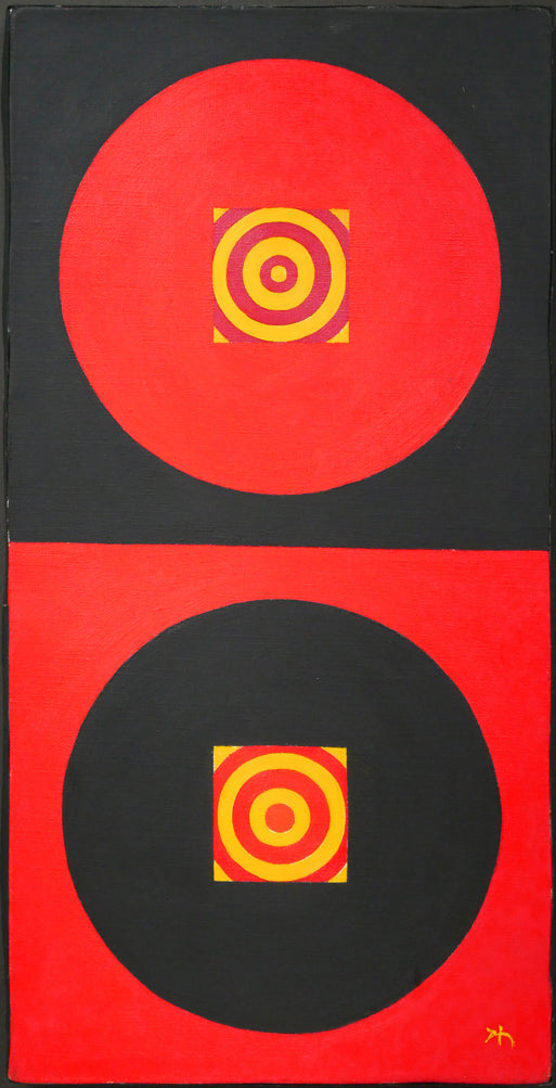 渡辺伊八郎「円」油絵・変形6号 作品全体画像