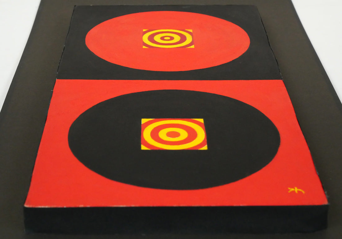 渡辺伊八郎「円」油絵・変形6号 額装画像2