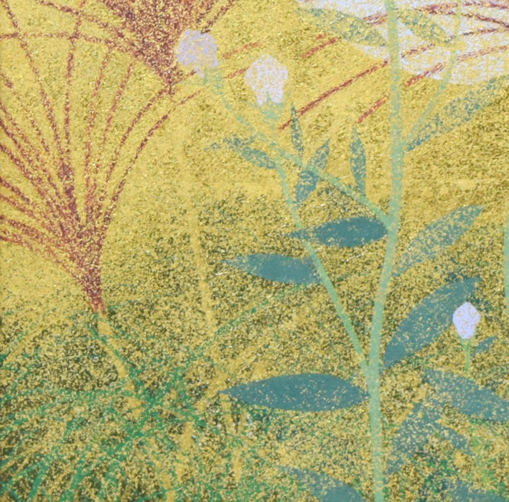 渡辺章雄「秋草」日本画・S4号 拡大画像2