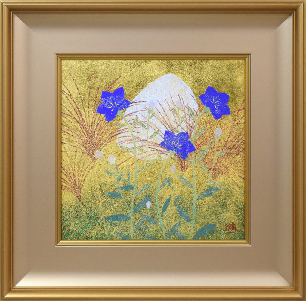 渡辺章雄「秋草」日本画・S4号