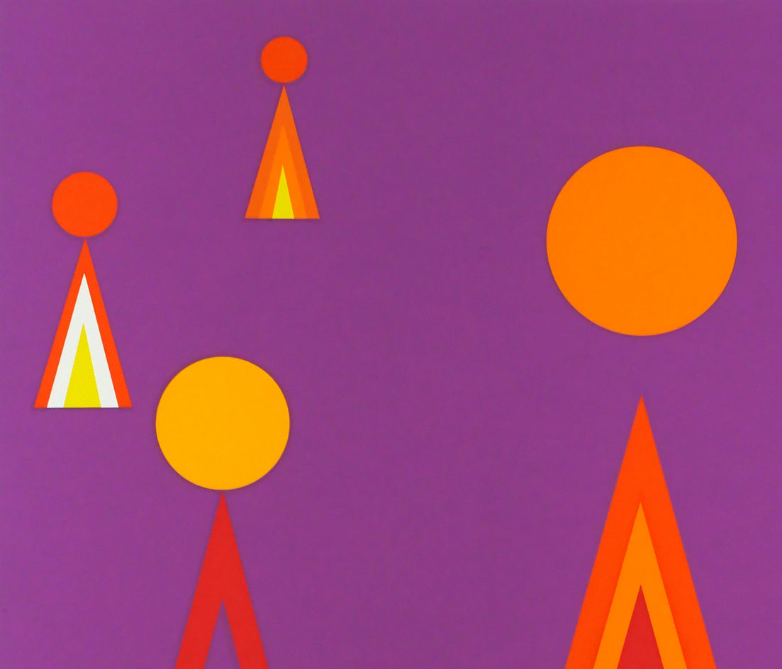 渡辺伊八郎「鋭角のながめ」シルクスクリーン版画 拡大画像1