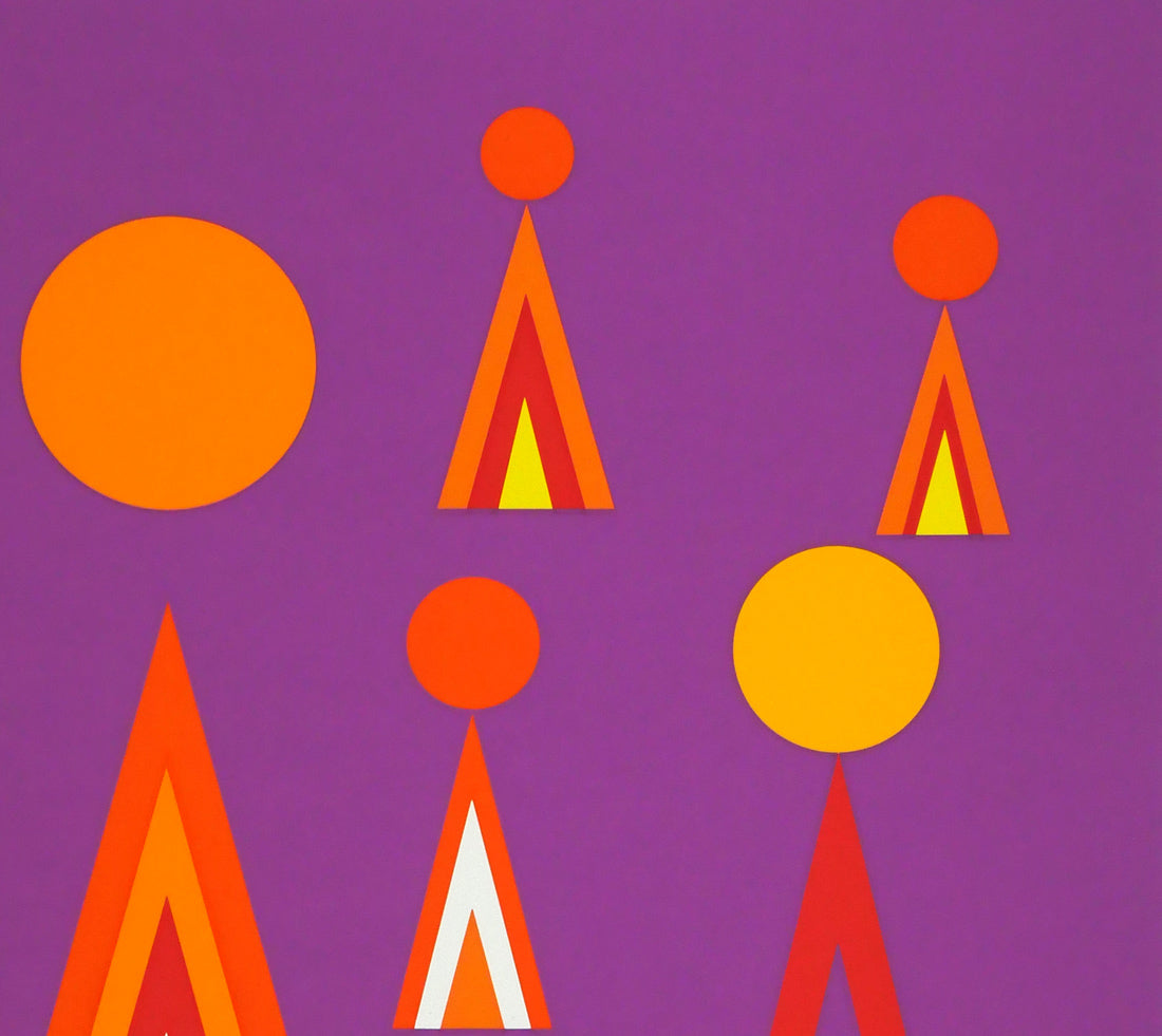 渡辺伊八郎「鋭角のながめ」シルクスクリーン版画 拡大画像2