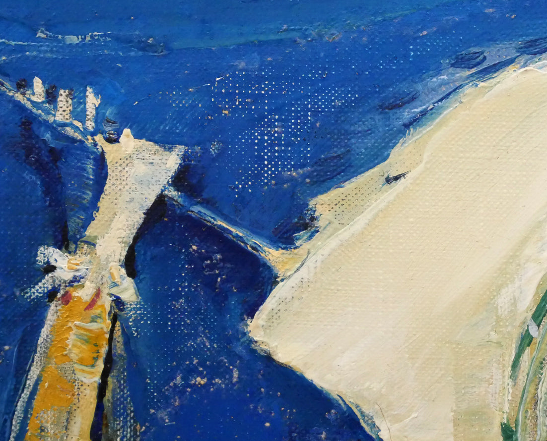 渡辺眞利(渡邊)「笛ふく少年」油絵・F4号 拡大画像5