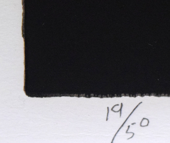 渡辺伊八郎「黒い繪」シルクスクリーン版画 限定番号(ed,19/50)