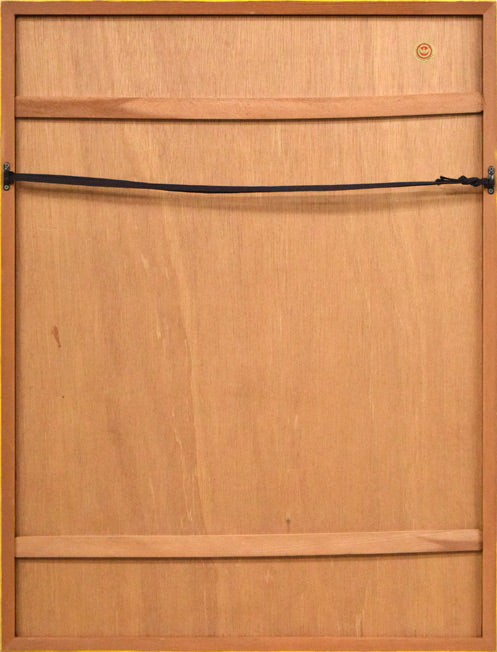 渡辺伊八郎「黒い繪」シルクスクリーン版画 額縁裏側画像