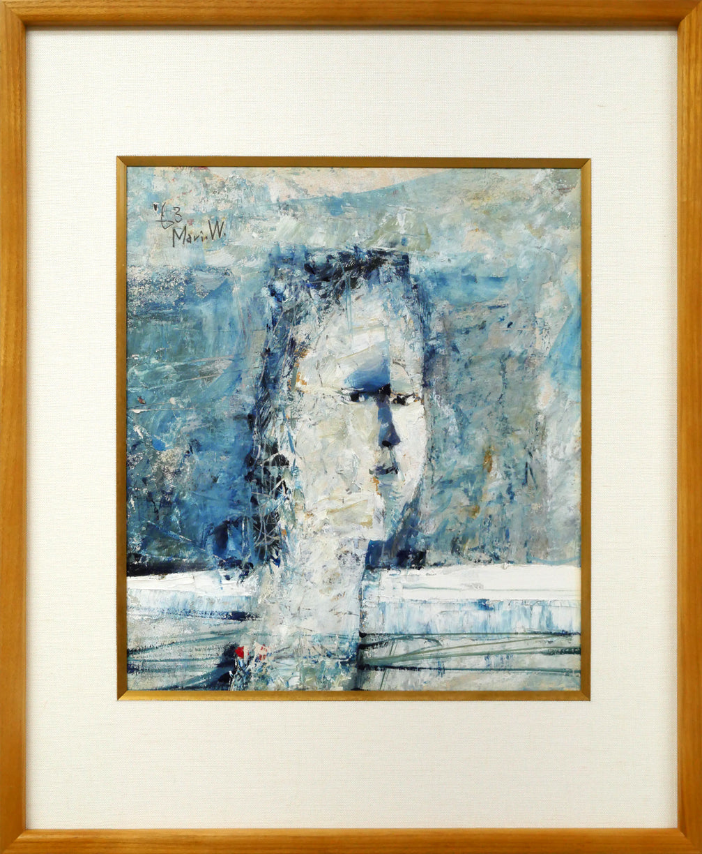 渡辺眞利(渡邊)「島育ち」油絵(28×25cm)