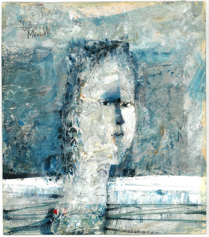 渡辺眞利(渡邊)「島育ち」油絵(28×25cm) 作品全体画像