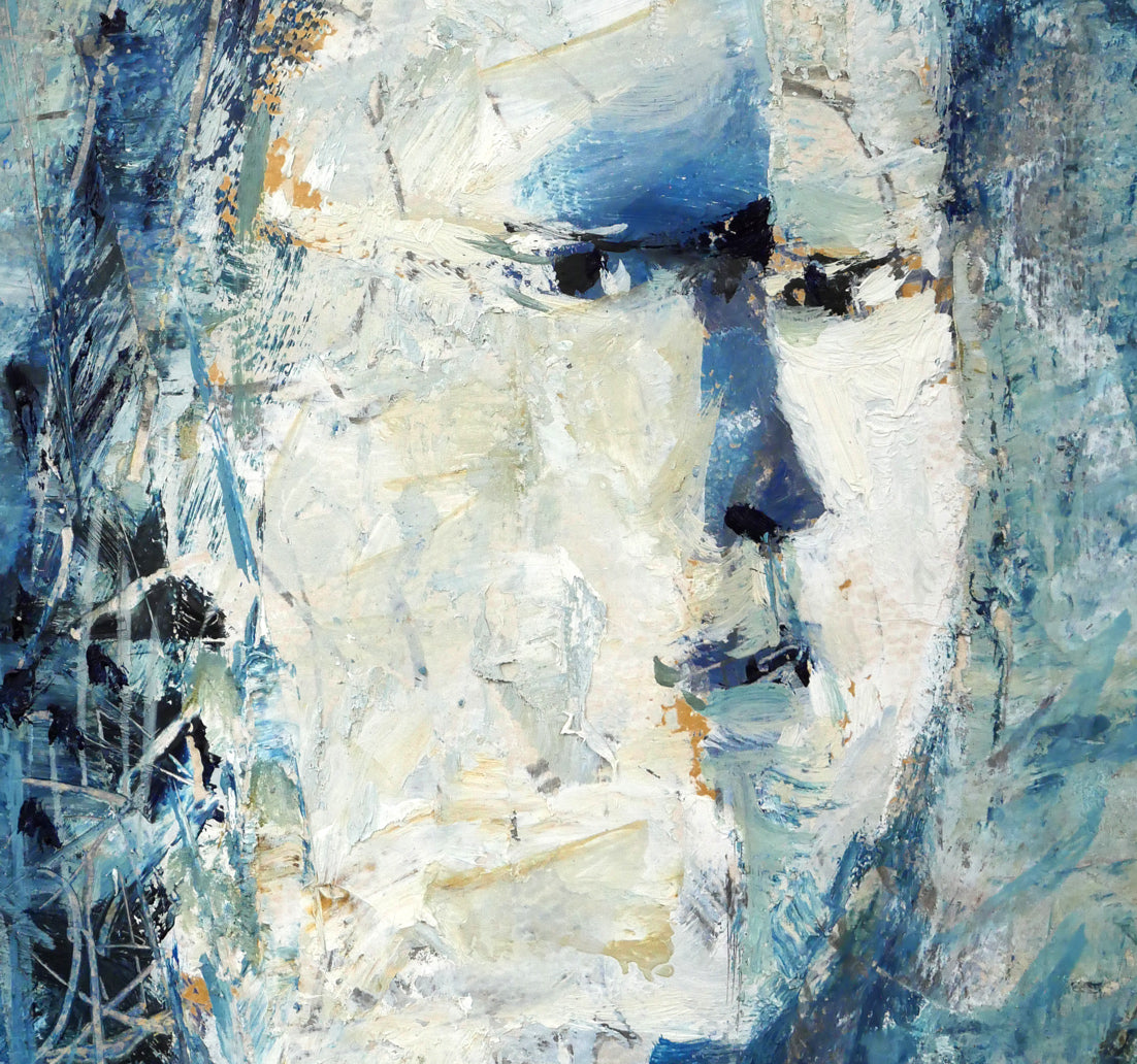 渡辺眞利(渡邊)「島育ち」油絵(28×25cm) 拡大画像6