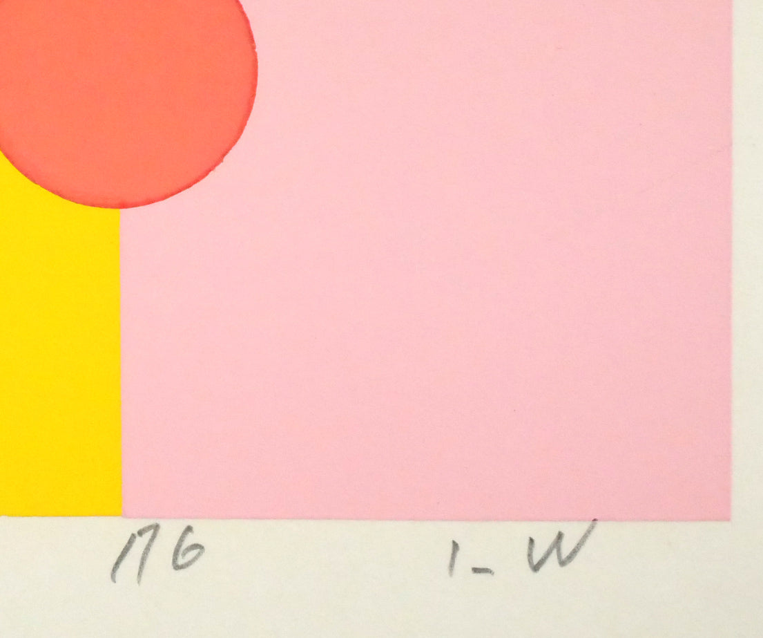 渡辺伊八郎「小円」シルクスクリーン版画 年記(1976年作)、本人直筆鉛筆サイン