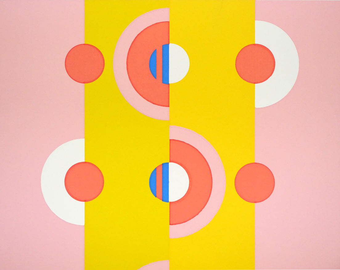 渡辺伊八郎「小円」シルクスクリーン版画 拡大画像1