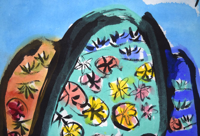 渡辺俊明「命は天のもの」詩書墨彩画・30号 拡大画像3