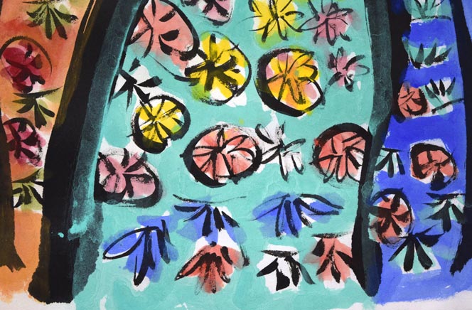 渡辺俊明「命は天のもの」詩書墨彩画・30号 拡大画像4