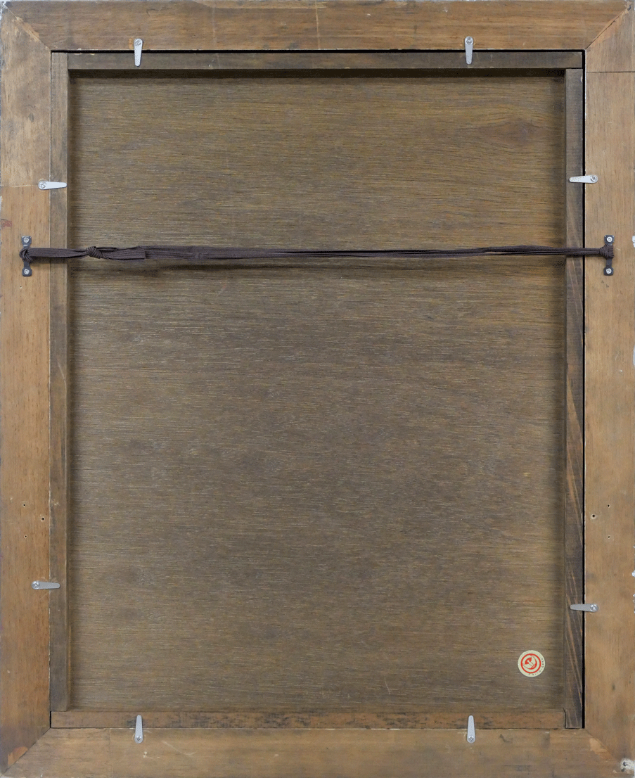 渡辺貞一「裸婦像」油絵・変形2号 額縁裏側画像