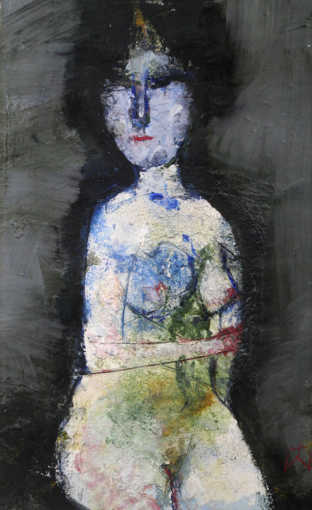 渡辺貞一「裸婦像」油絵・変形2号　作品全体拡大画像